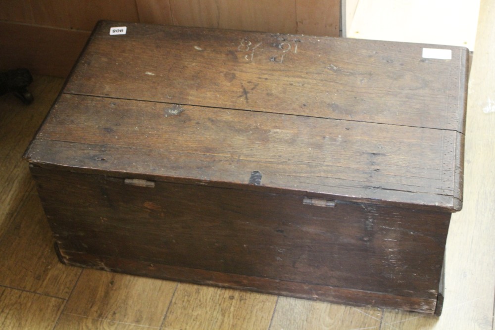 A 17th century and later oak bible box, W.73cm D.40cm H.30cm